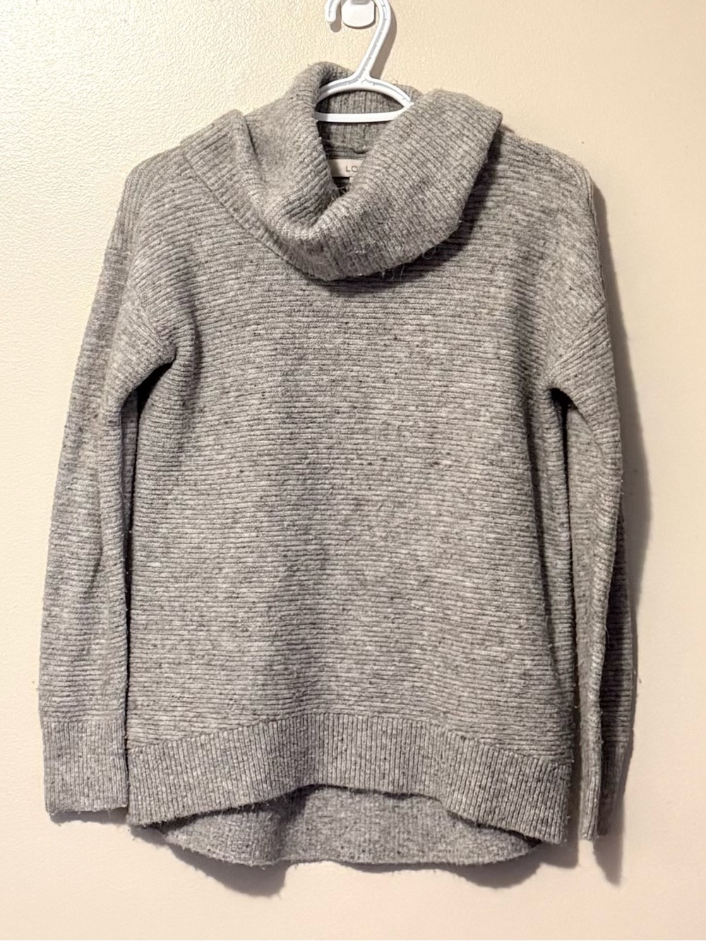 LOFT Gray Cowl Neck Sweater